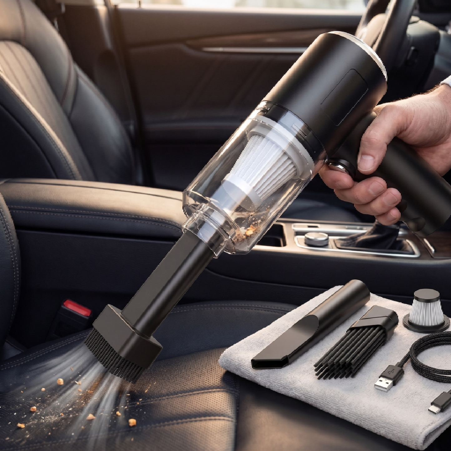 Mini Aspiradora Inalámbrica para Auto 🚗 Recargable y Potente